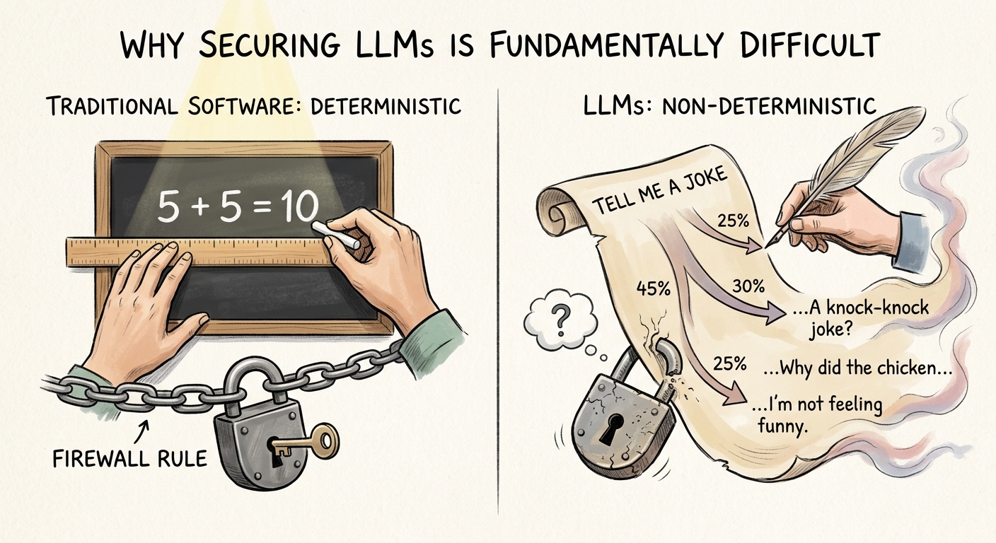 Why Securing LLMs is Fundamentally Difficult
